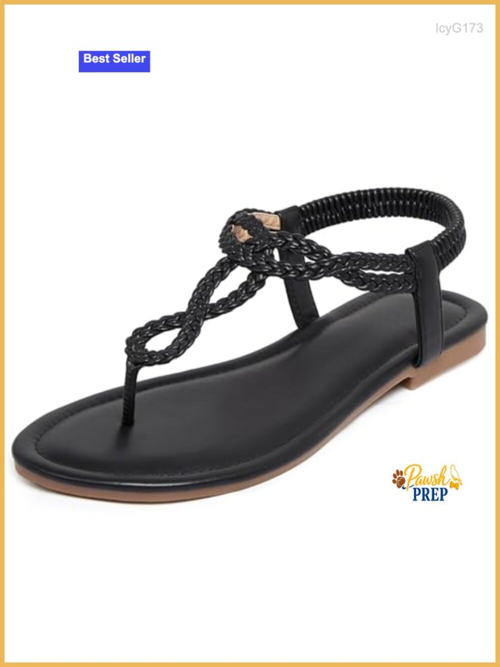 Braided Flat Sandals Elastic Ankle Strap Thong Sandals Summer Beach Casual